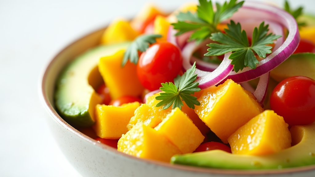 Mango & Avocado Salad with Spicy Lime Dressing